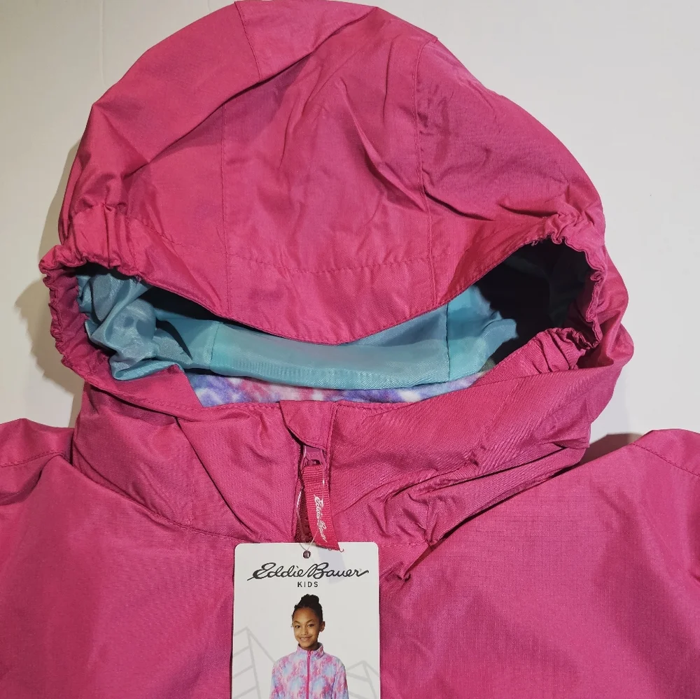 Eddie Bauer Girls Magenta Lightweight 3 in 1 Jacket Size M-10/12 - Picture 7 of 15